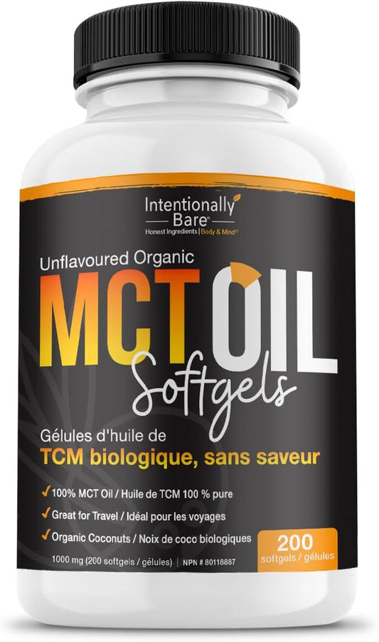 MCT Oil Capsules - Low Carb MCT Oil with C8 and C10 for Healthy Metabolism, Sustainable Focus & Energy - Non-Gmo, Keto-Friendly & Gluten-Free Coconut Oil Supplement - 200 Capsules